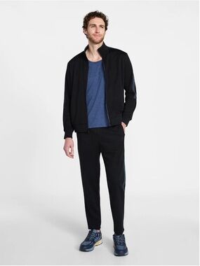 Athletic Works Men's Tricot Jacket and Track Pants with Side Stripes